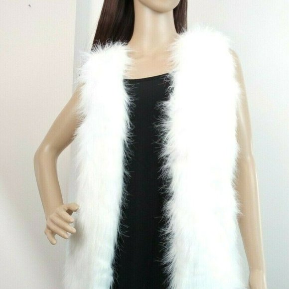 Hippie Rose Jackets & Blazers - Hippie Rose Faux Fur Sweater Vest White Ivory